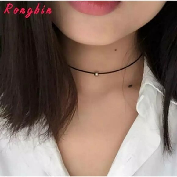 Jewelry - Simple Fashion Choker Necklace Thin Black Leather